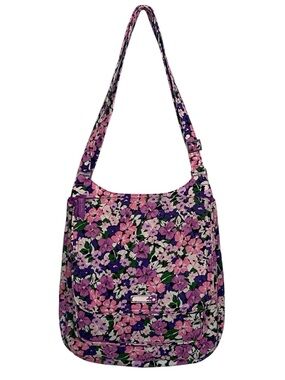 Vera Bradley Flower Garden Print Messenger Bag Crossbody Lavender Floral Purple